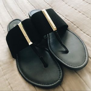 Calvin Klein Black Flat Sandals
